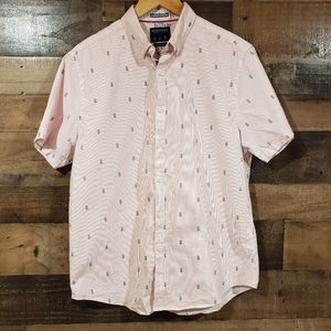 Denim & Flower pineapple print striped button down